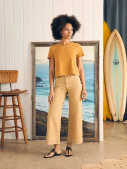 Sunwashed Cropped Crew Tee -*Faherty Brand