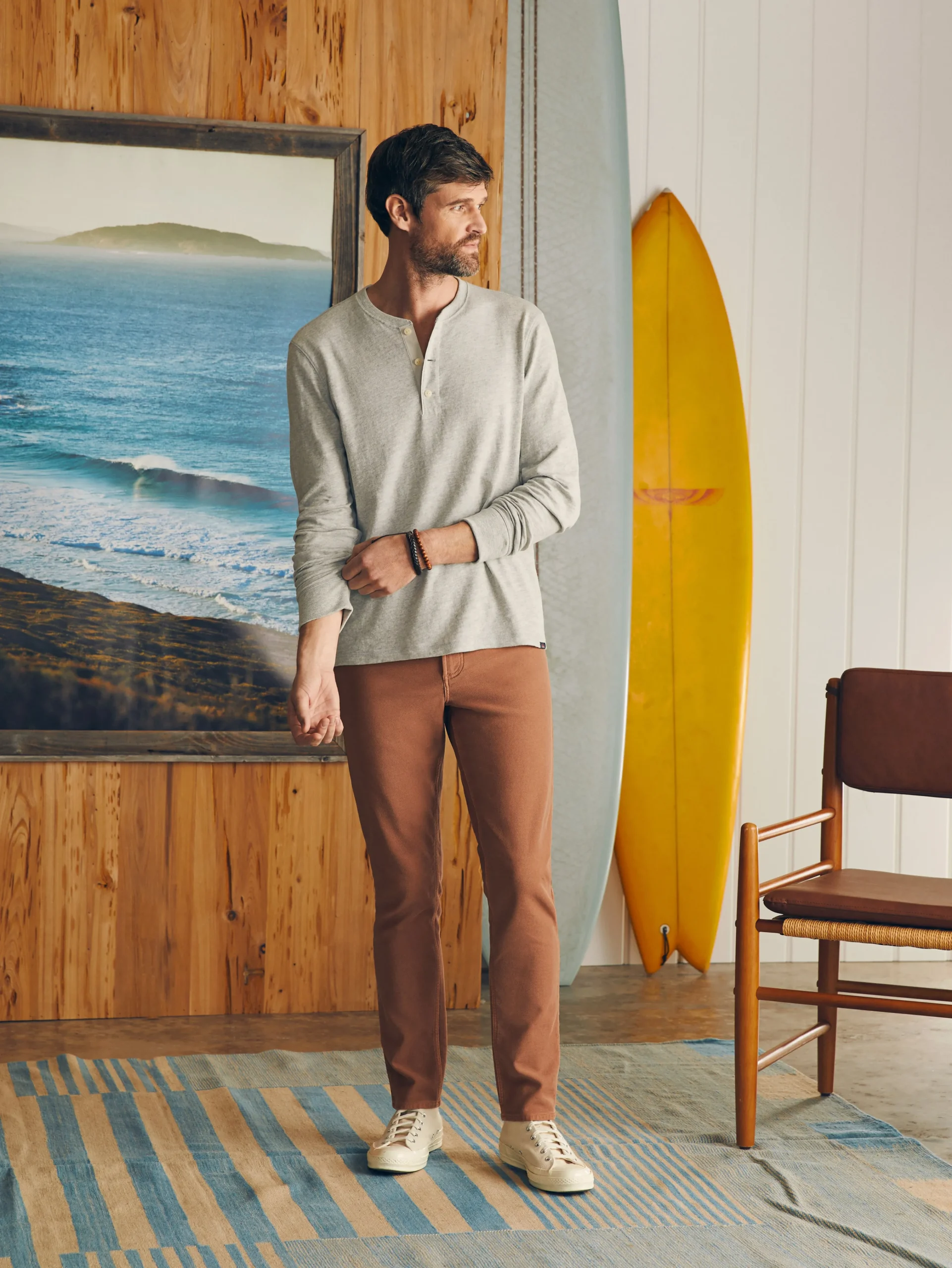 Sunwashed Slub Henley -*Faherty Brand Online