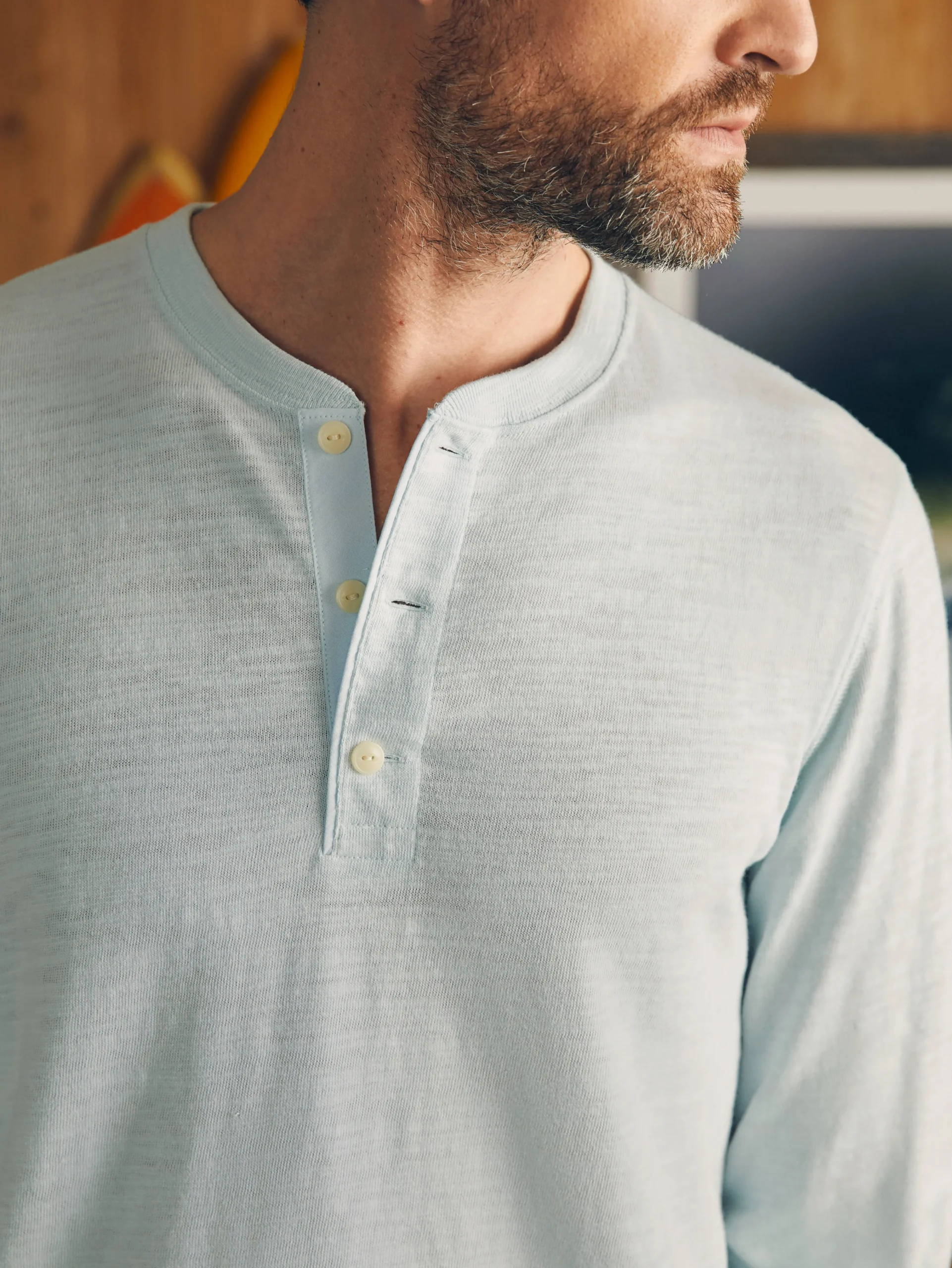 Sunwashed Slub Henley -*Faherty Brand