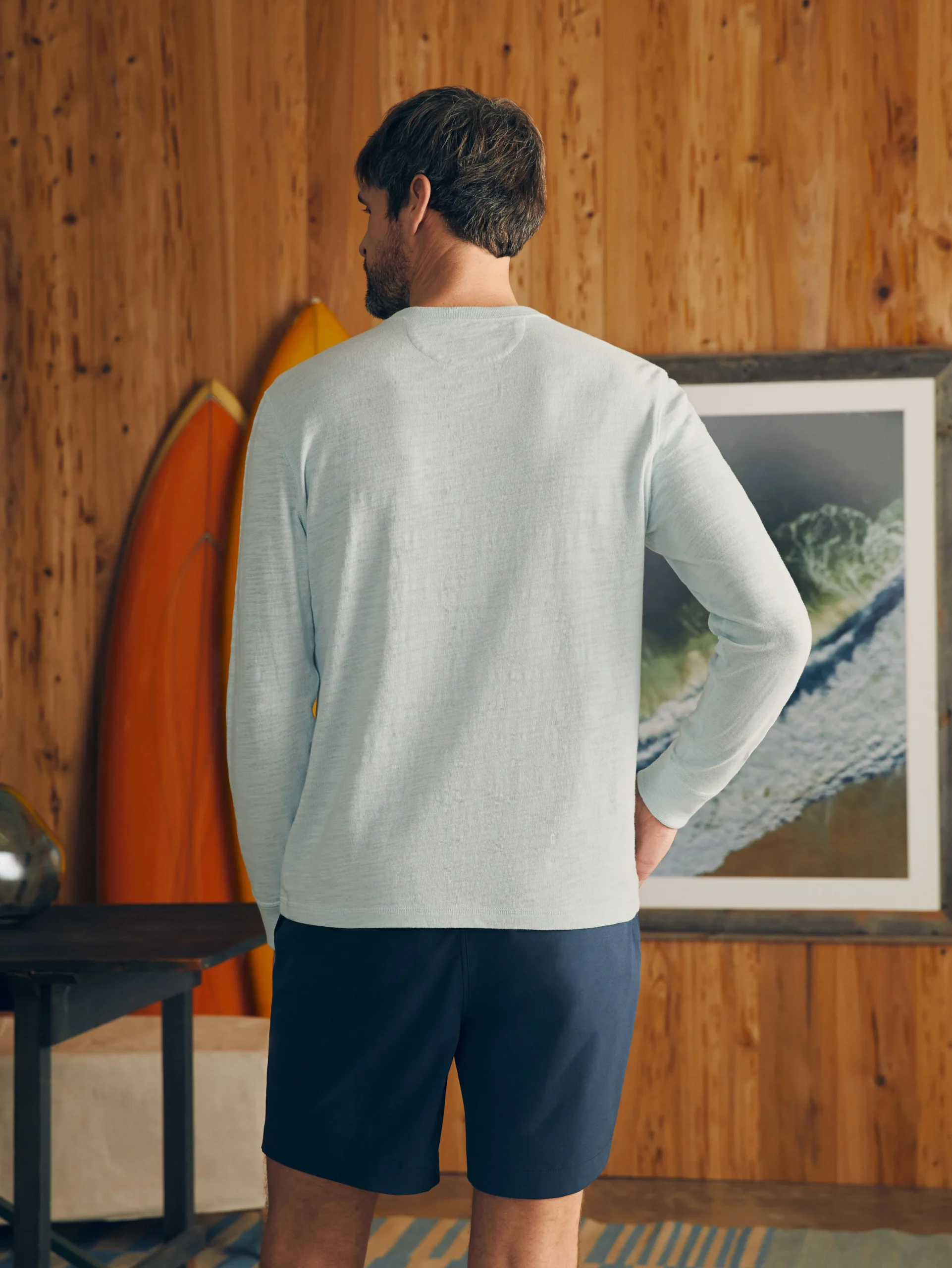 Sunwashed Slub Henley -*Faherty Brand