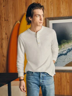 Sunwashed Slub Henley -*Faherty Brand New