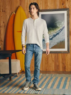 Sunwashed Slub Henley -*Faherty Brand New
