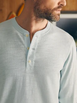 Sunwashed Slub Henley (Tall) -*Faherty Brand Discount