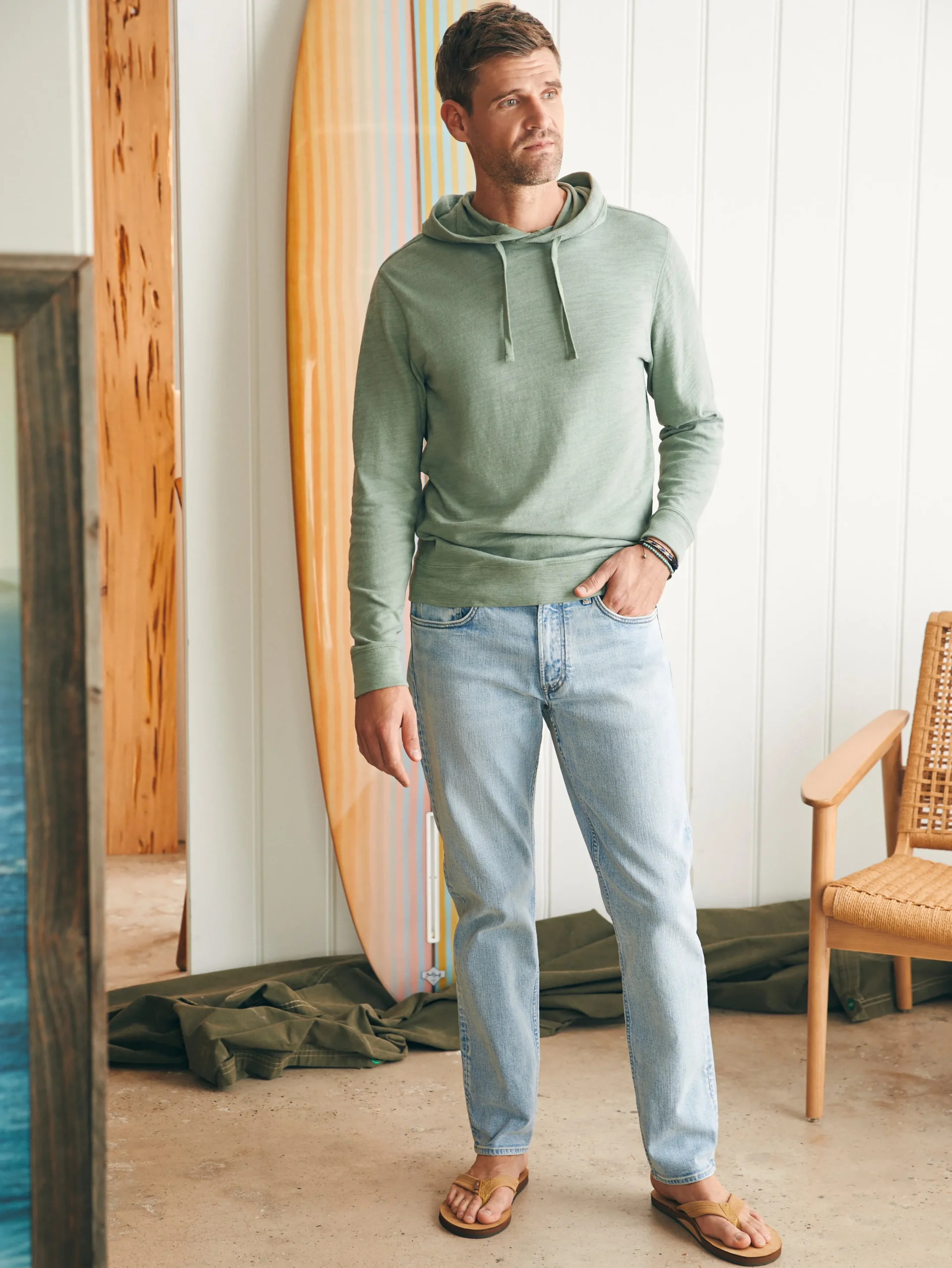 Sunwashed Slub Hoodie (Tall) -*Faherty Brand Discount