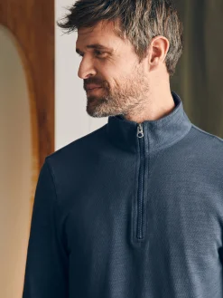Sunwashed Slub Quarter Zip (Tall) -*Faherty Brand Clearance