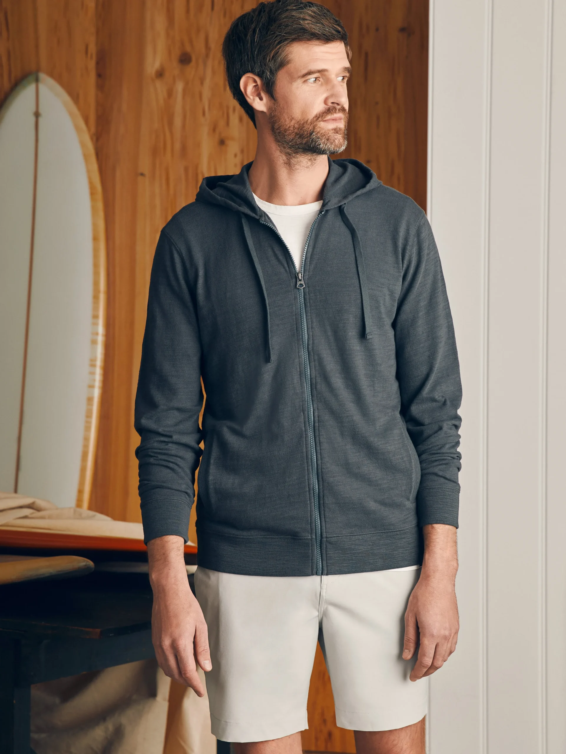 Sunwashed Slub Zip Hoodie -*Faherty Brand Clearance