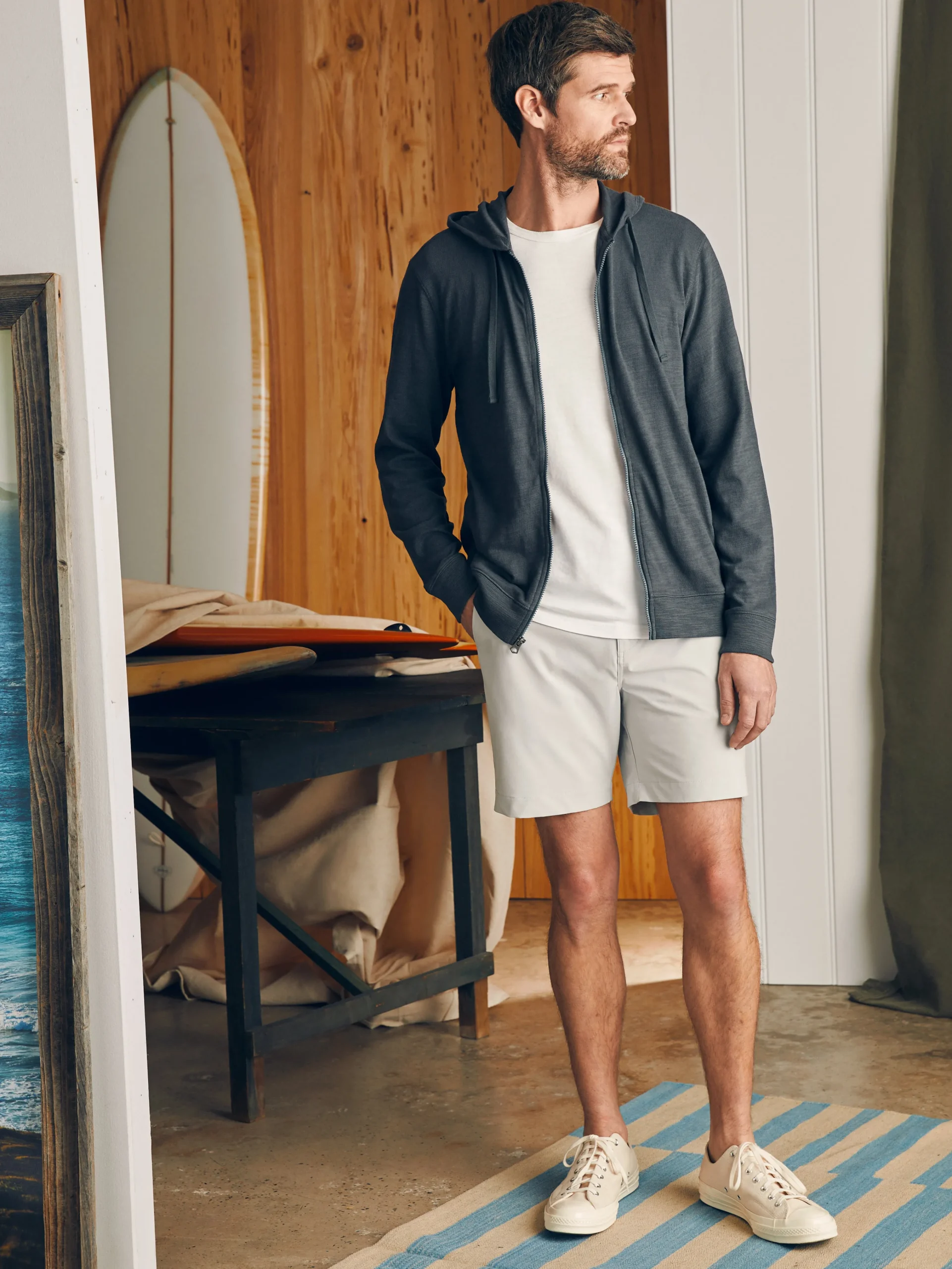 Sunwashed Slub Zip Hoodie -*Faherty Brand Clearance