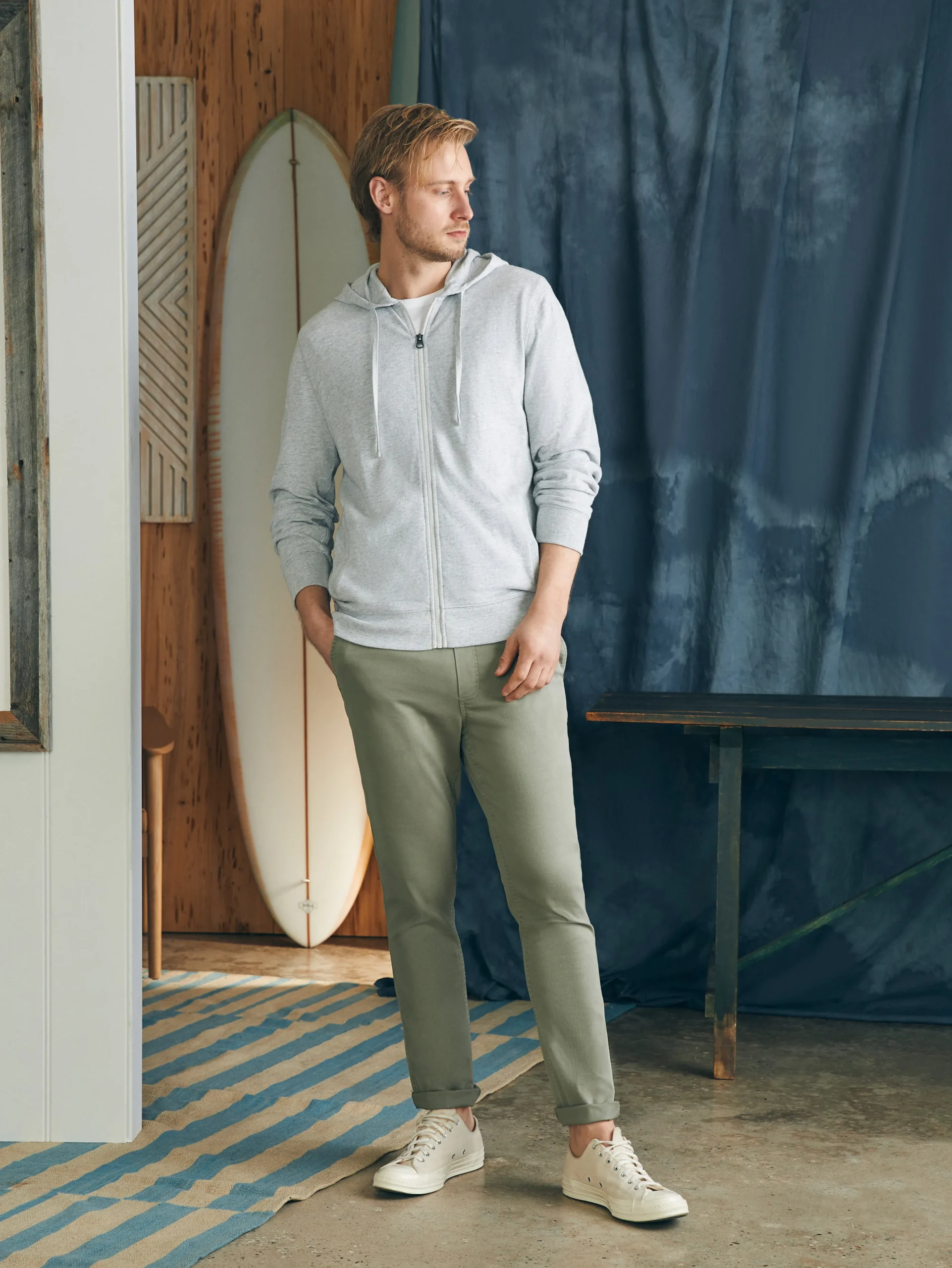 Sunwashed Slub Zip Hoodie -*Faherty Brand New