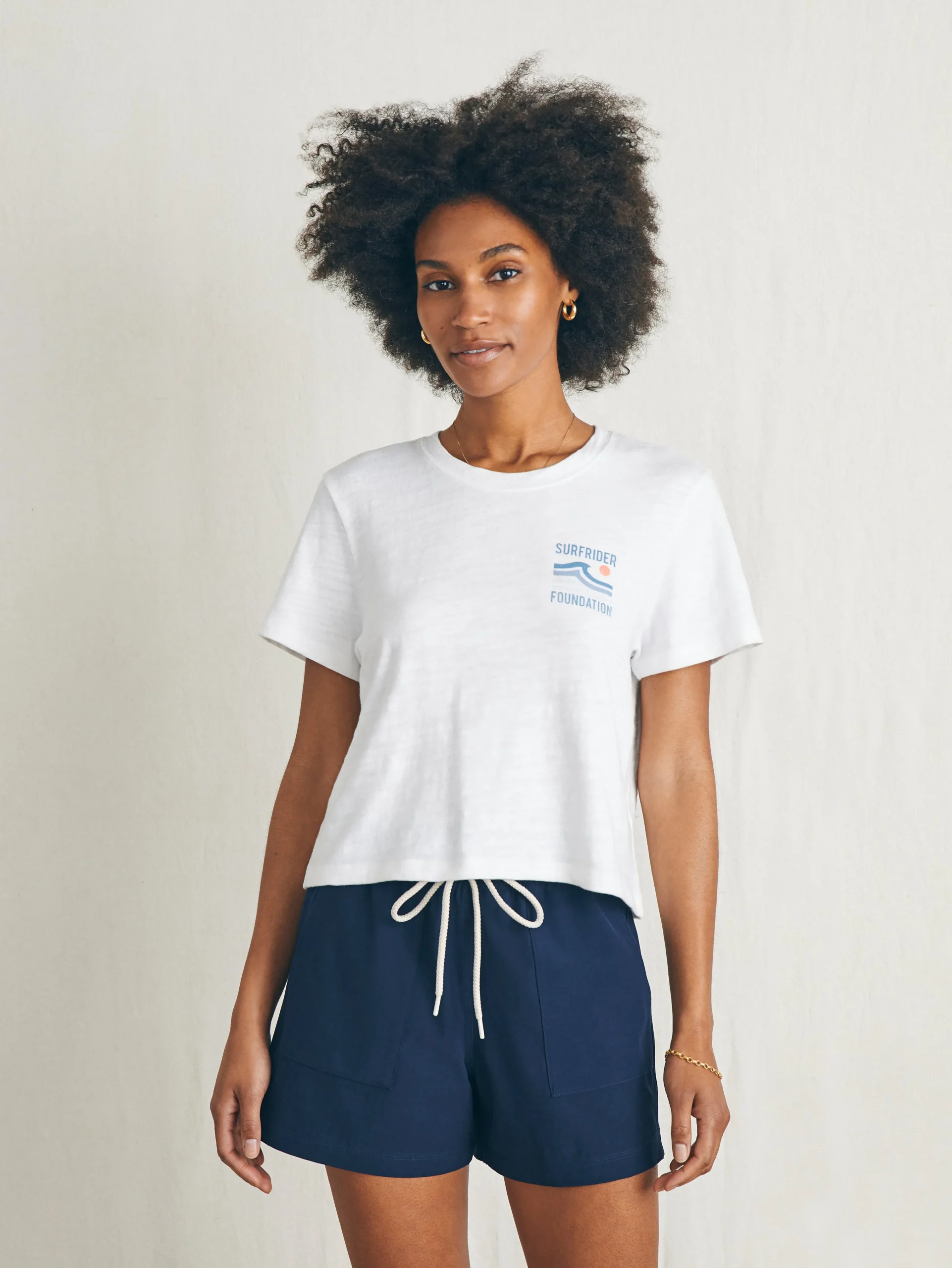 Surfrider Sunwashed Cropped Tee -*Faherty Brand