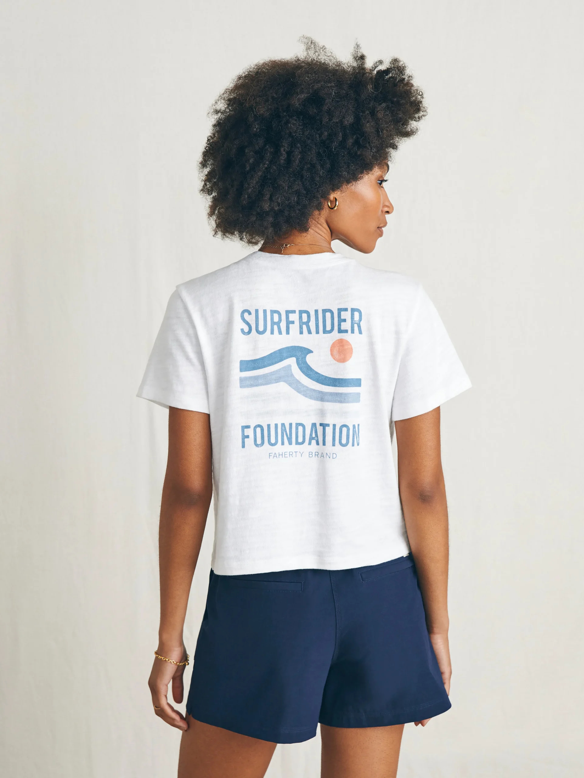 Surfrider Sunwashed Cropped Tee -*Faherty Brand