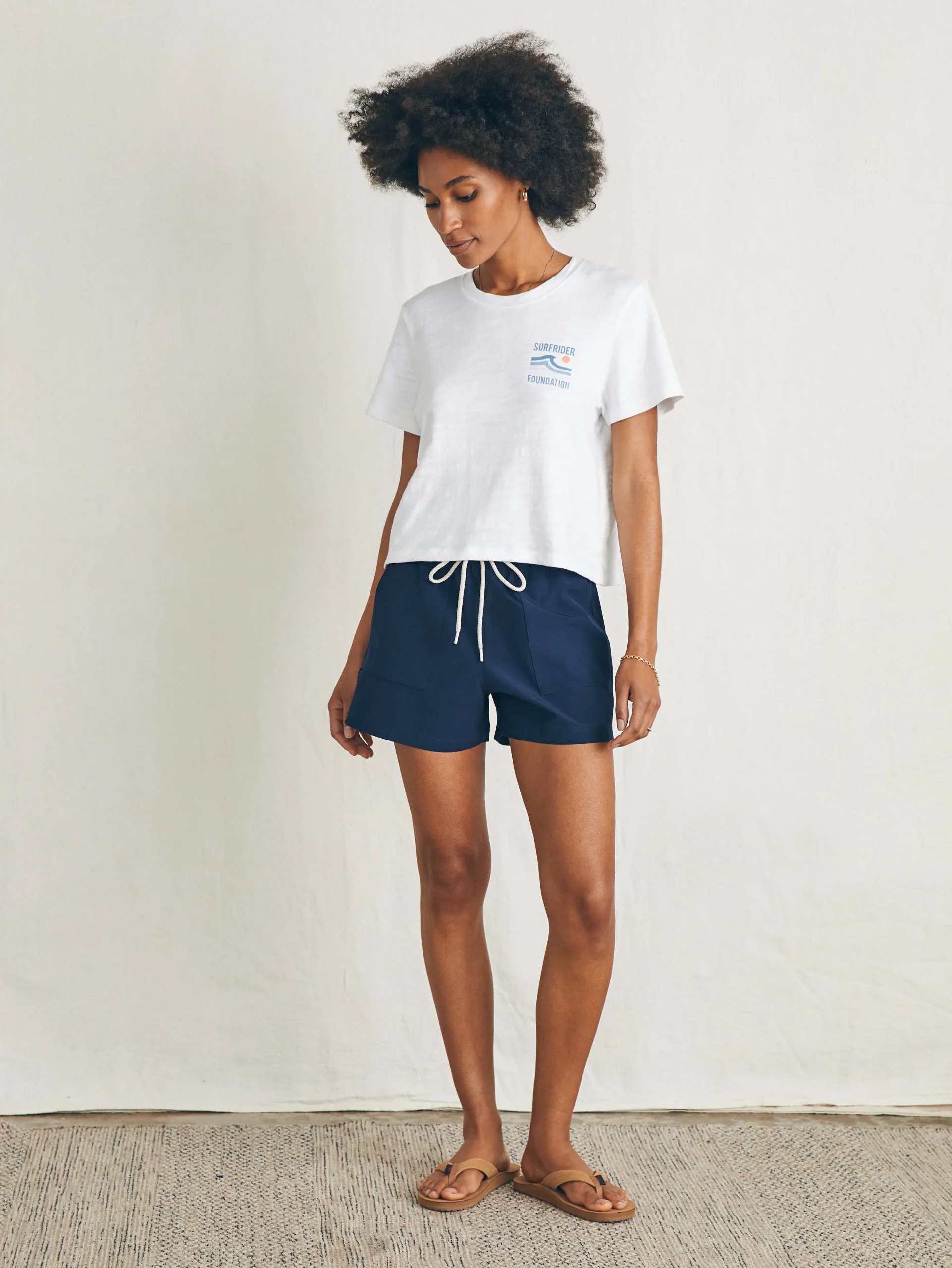 Surfrider Sunwashed Cropped Tee -*Faherty Brand