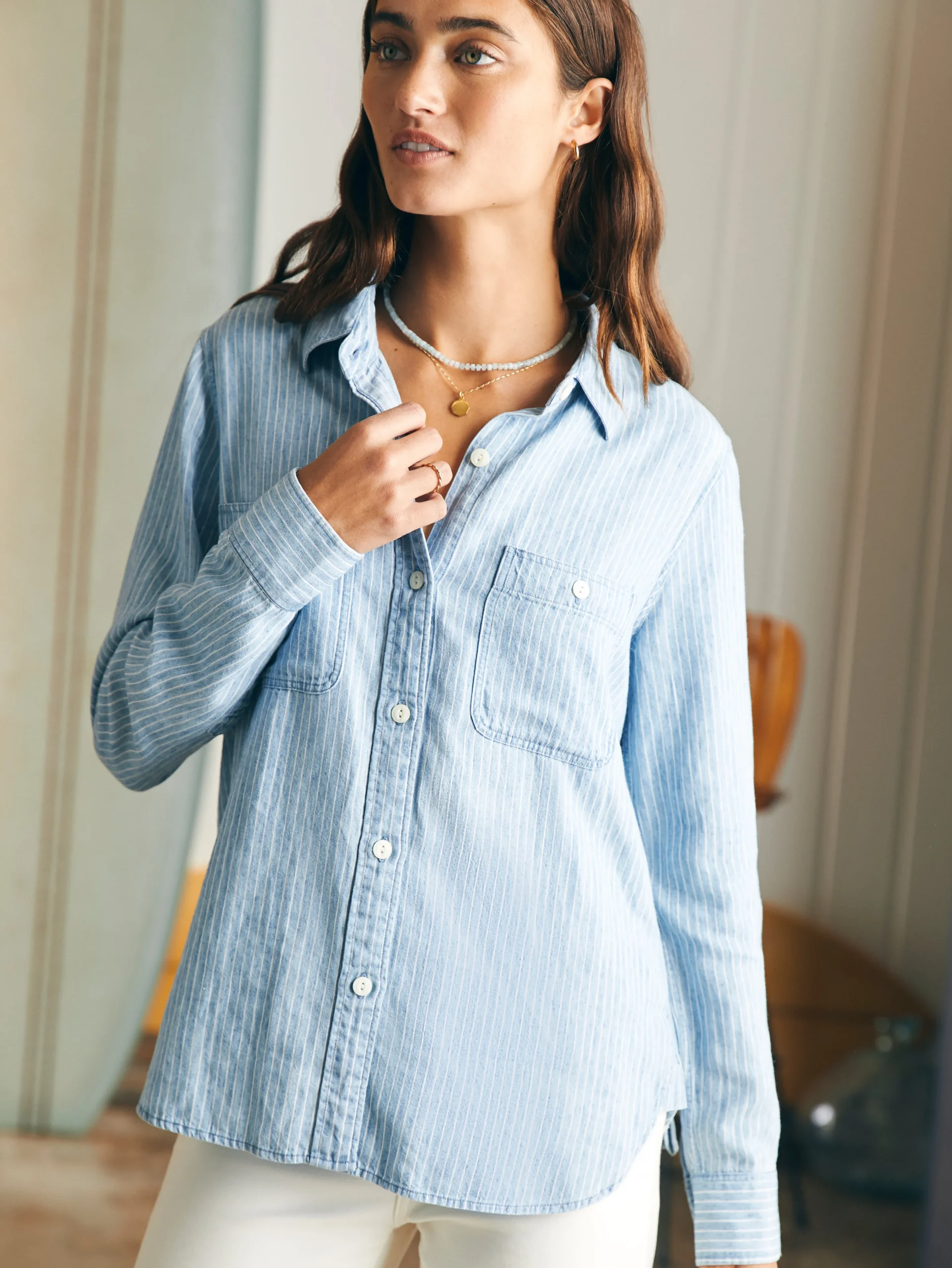 Tried & True Chambray Shirt -*Faherty Brand Clearance