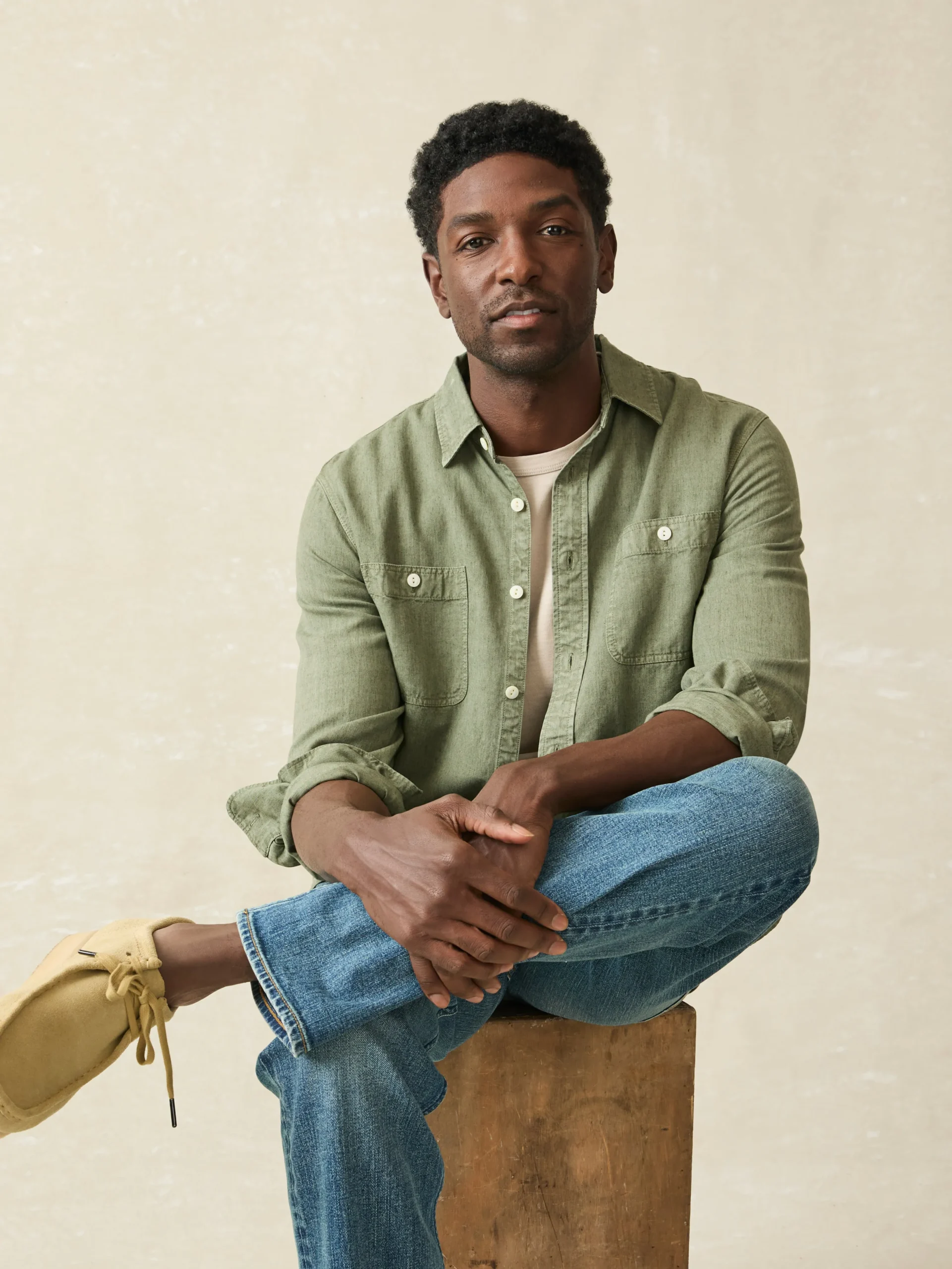 Tried & True Chambray Workshirt -*Faherty Brand Clearance