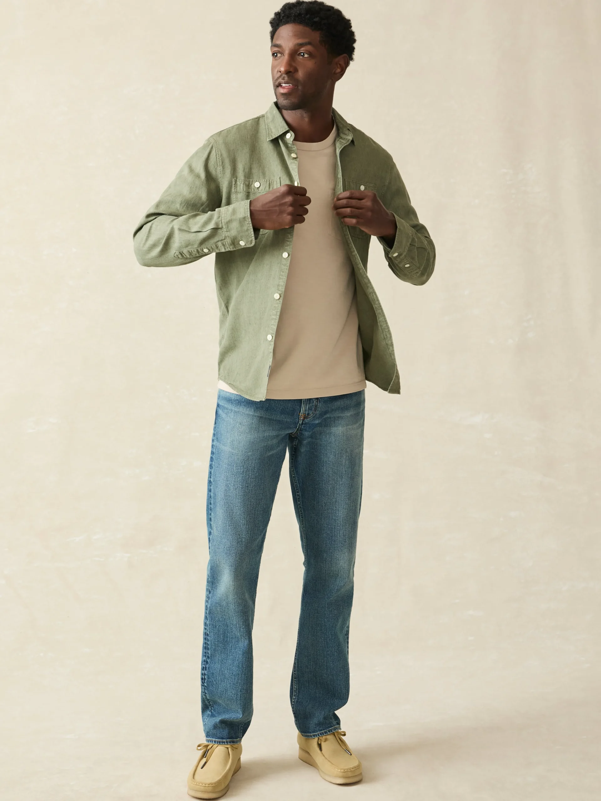 Tried & True Chambray Workshirt -*Faherty Brand Clearance