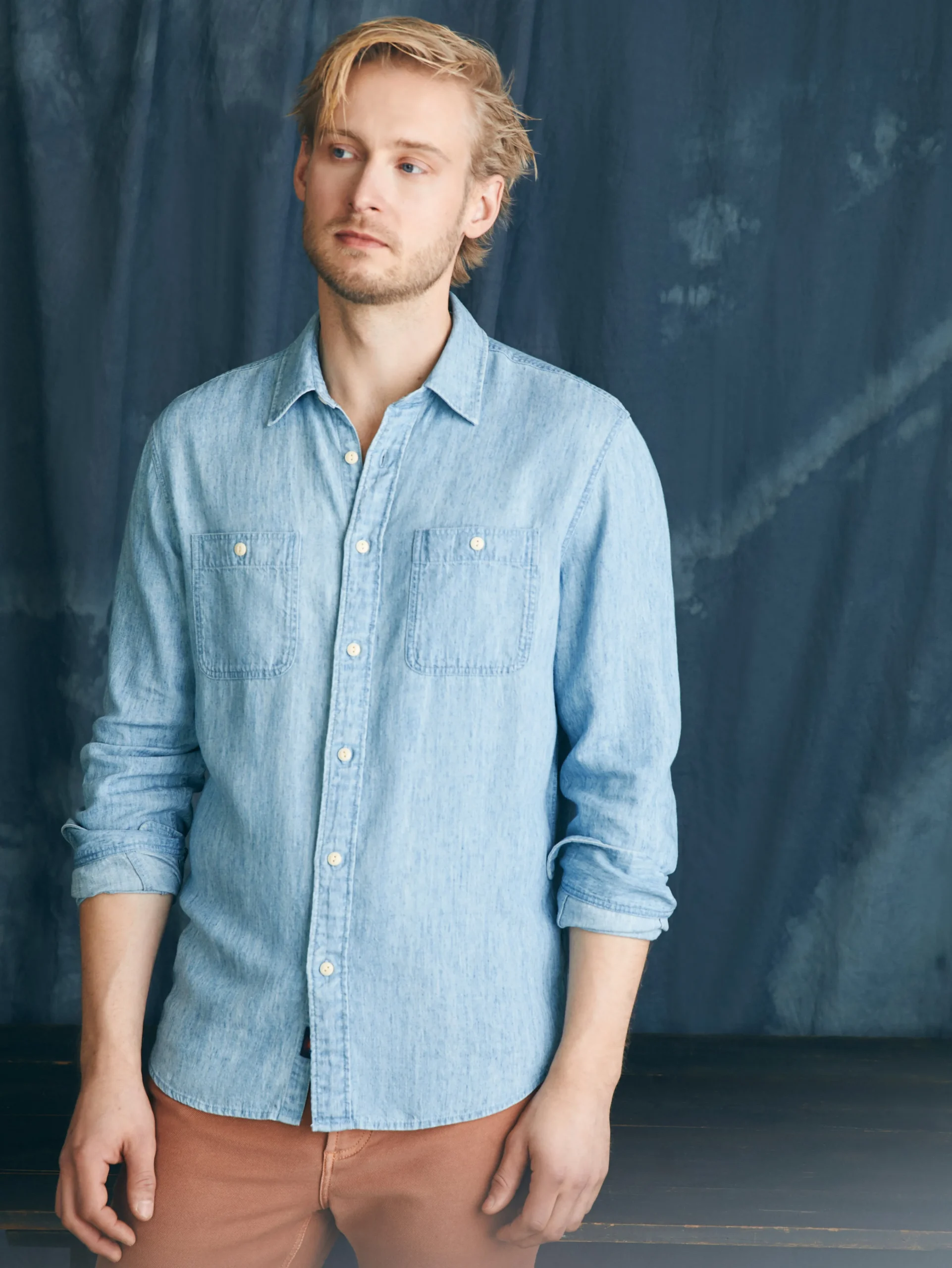 Tried & True Chambray Workshirt -*Faherty Brand Hot