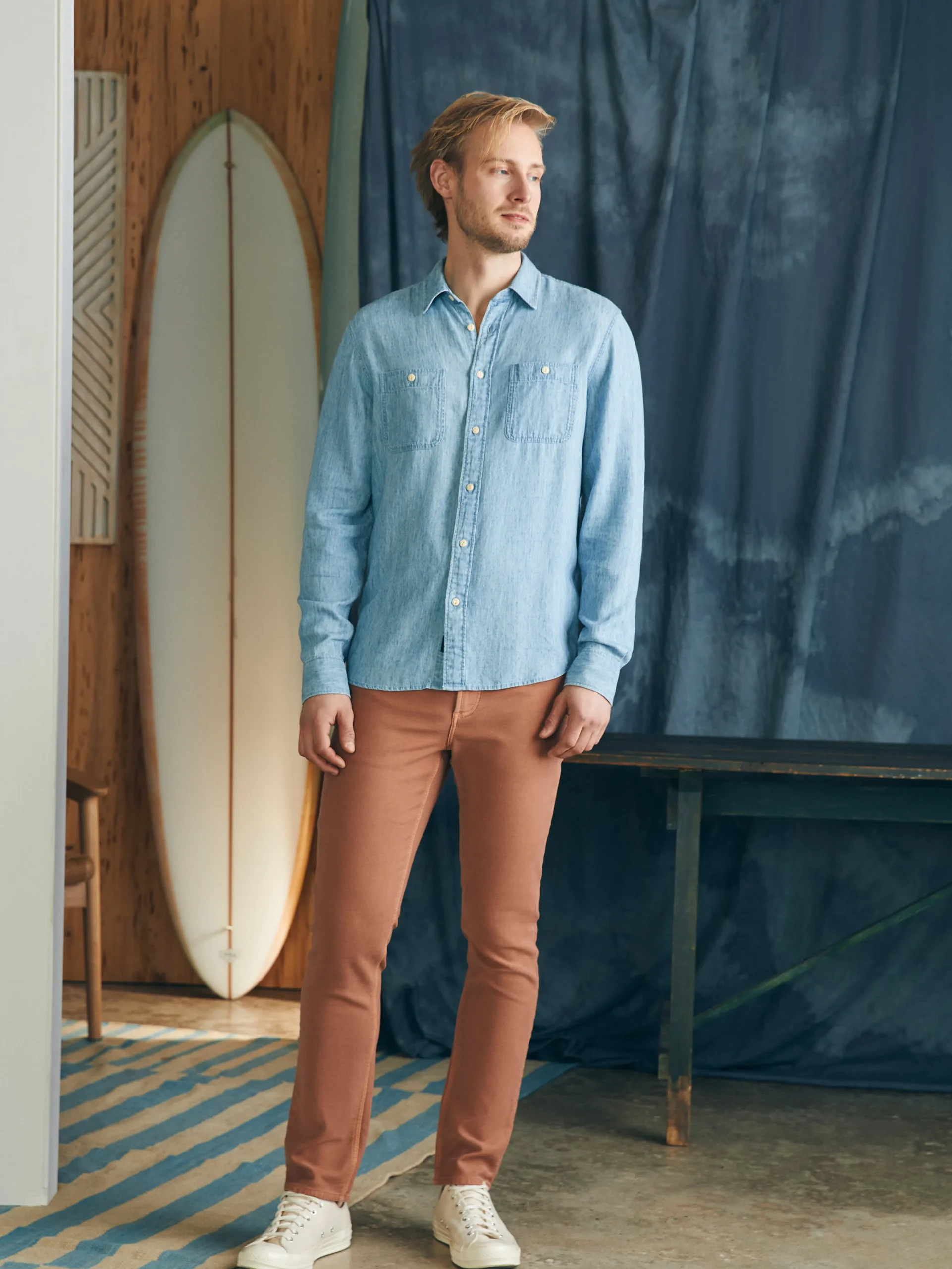 Tried & True Chambray Workshirt -*Faherty Brand Hot